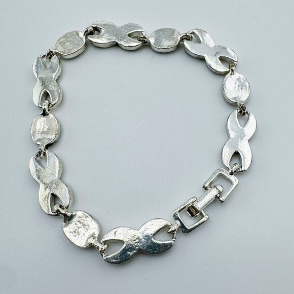 Vintage Marcasite Rhinestone XOXO Bracelet Art Deco Glam Gatsby Retro - Picture 7 of 9